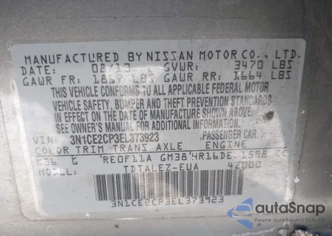 2014 Nissan Versa Note Sv z USA, uszkodzony, nr VIN 3N1CE2CP3EL373923